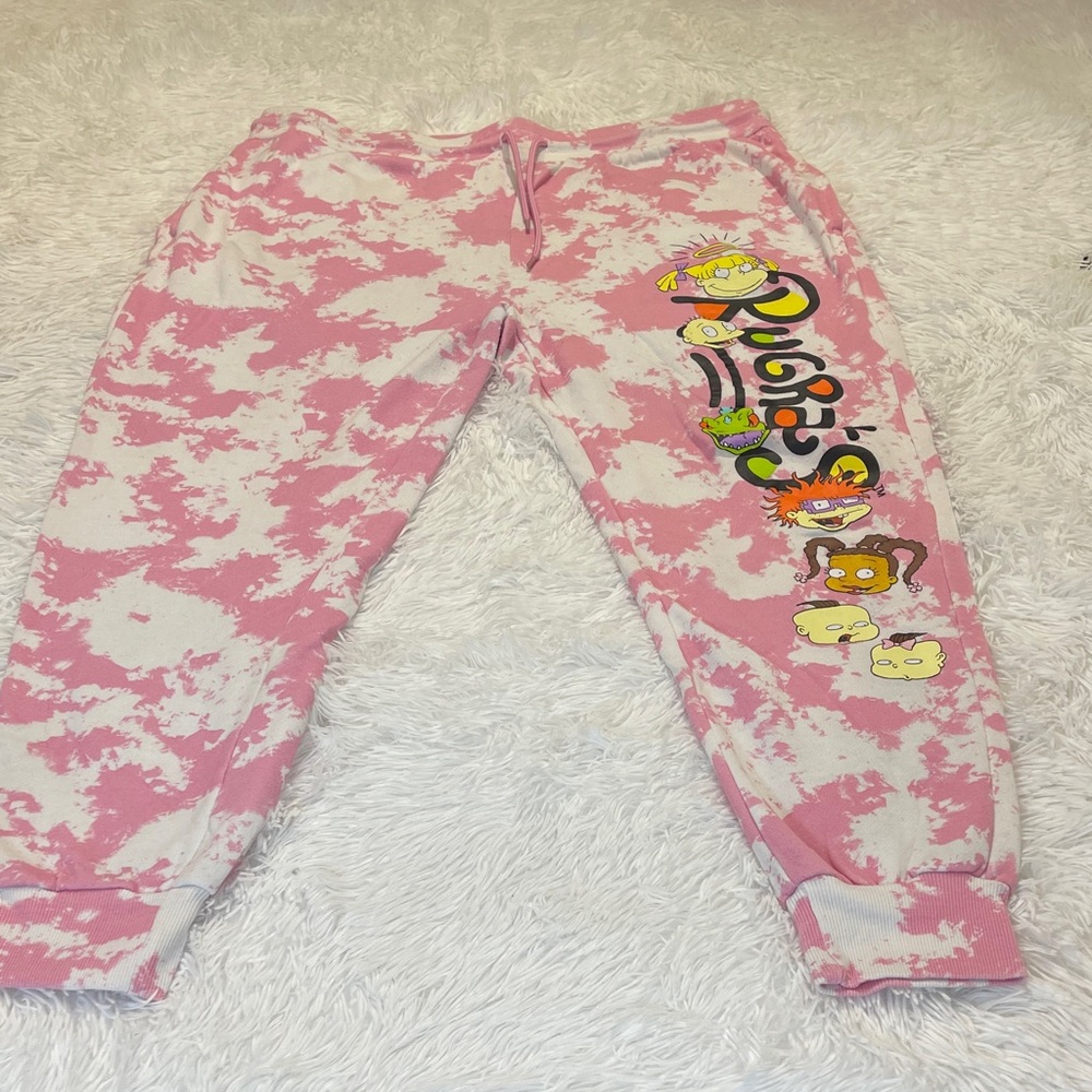 NICKELODEON RUG RATS Pink Graphic Joggers WOMENS SIZE XXXL. SEE MEASUREMENTS